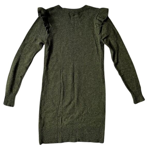 Club Monaco Sweater Dress Ruffle Wool Silk Blend Extra - Picture 8 of 12